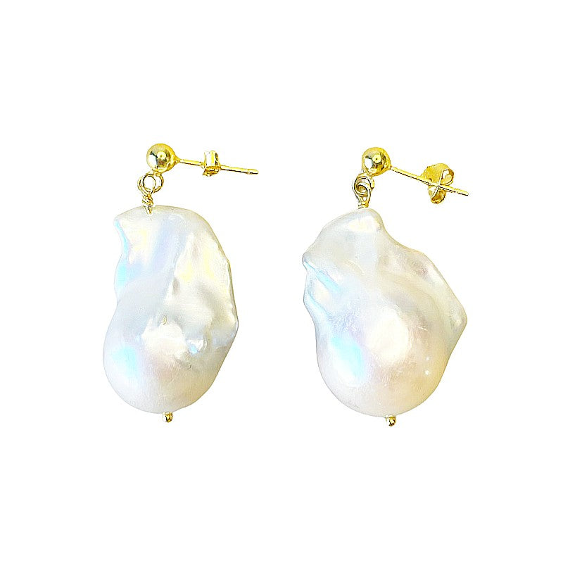 BIG BAROQUE Pearls White Earrings